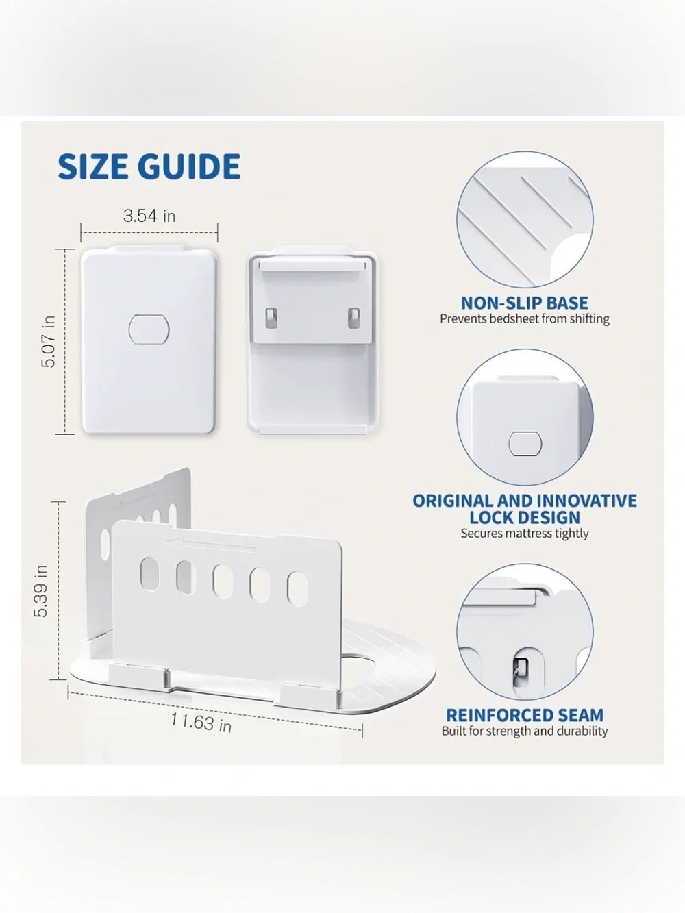 Bed Sheet Holder with Clips Lock, Open Corner Fitted Bedsheet Holders